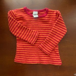 Engel red striped wool sweater 6m
